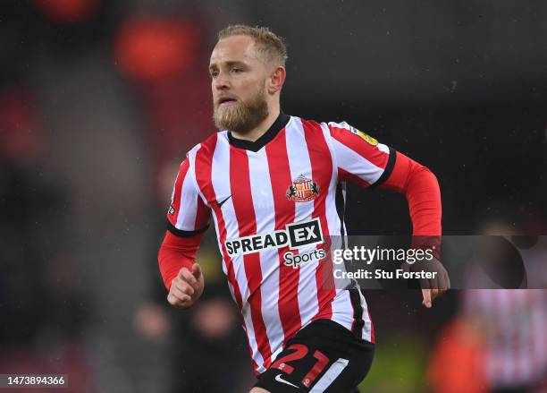 Sunderland player Alex Pritchard in action during the Sky Bet Championship between Sunderland and Sheffield United at Stadium of Light on March 15,...