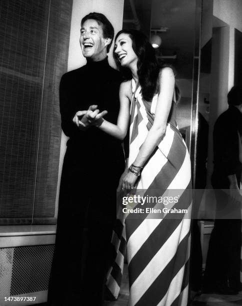 American fashion designer Halston and American model Marisa Berenson, New York, New York, 1975.