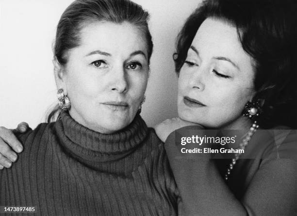 British-American actors Olivia de Havilland and Joan Fontaine , Beverly Hills, California, 1972.