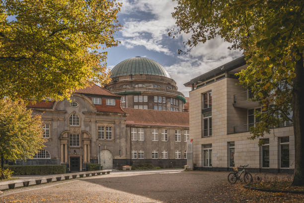 germany, hamburg,campus of university of hamburgin autumn - university germany stock pictures, royalty-free photos & images