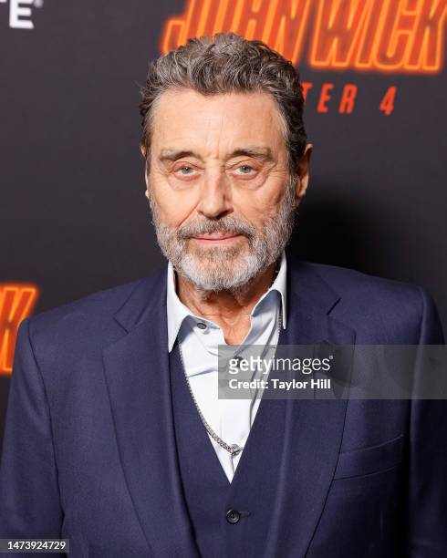 Ian McShane attends the New York screening of "John Wick: Chapter 4" at AMC Lincoln Square Theater on March 15, 2023 in New York City.