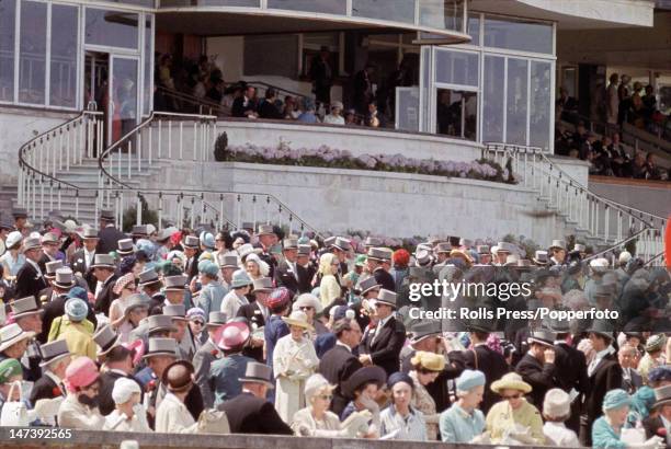 Queen Elizabeth II in the Royal Box at Ascot, June 1967.