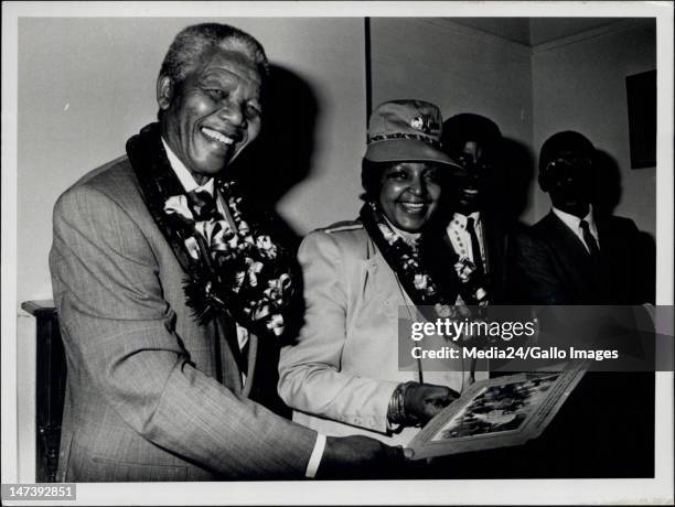 South African president Nelson Mandela and his wife Winnie Mandela.