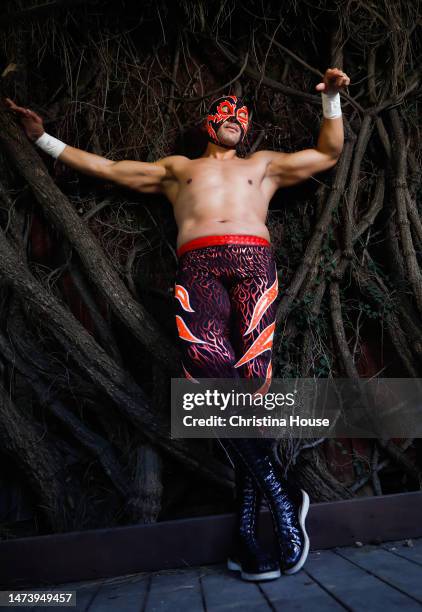 Wrestler Magno "The Man Mountain" Rudo of Lucha VaVoom is photographed for Los Angeles Times on February 6, 2023 in Los Angeles, California....