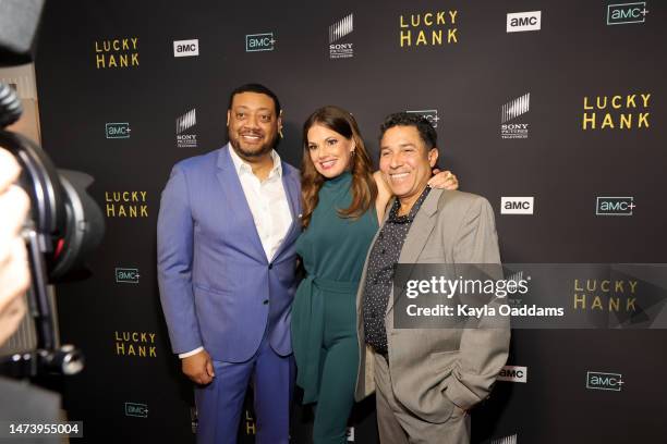 Cedric Yarbrough, Suzanne Cryer and Oscar Nunez attend the Premiere Of AMC Network's "Lucky Hank" at The London West Hollywood at Beverly Hills on...