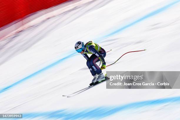 Ragnhild Mowinckel of Norway in action during the Audi FIS Alpine Ski World Cup Finals - Women's Super-G on March 16, 2023 in Soldeu near Andorra la...