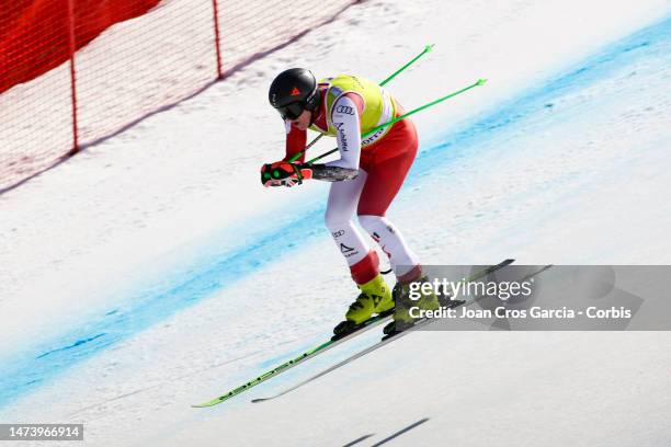Raphael Haaser of Austria in action during the Audi FIS Alpine Ski World Cup Finals - Men's Super-G on March 16, 2023 in Soldeu near Andorra la...