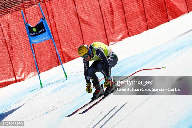 Mattia Casse of Italy in action during the Audi FIS Alpine Ski World Cup Finals - Men's Super-G on March 16, 2023 in Soldeu near Andorra la Vella,...