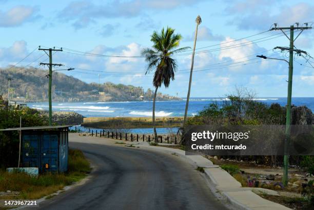 island ring road, anibare district, nauru - nauru stock pictures, royalty-free photos & images