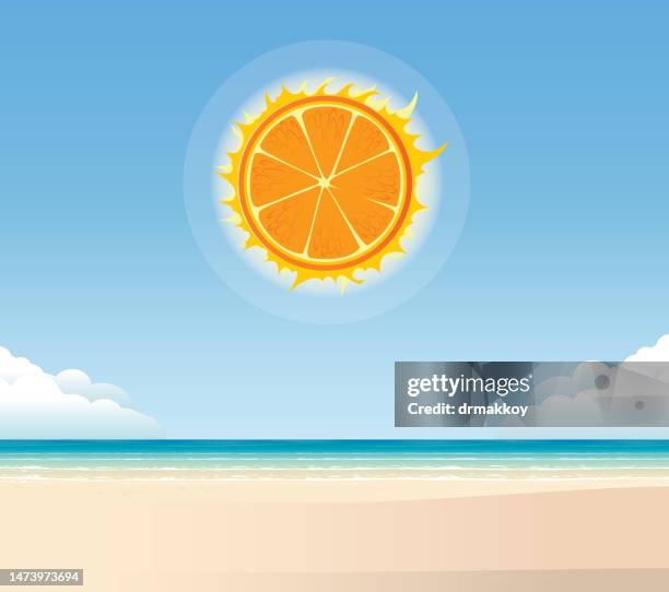 bildbanksillustrationer, clip art samt tecknat material och ikoner med orange sun - miami beach