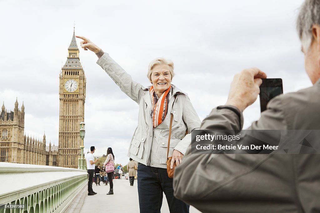 Mature couple in front of Big Ben.