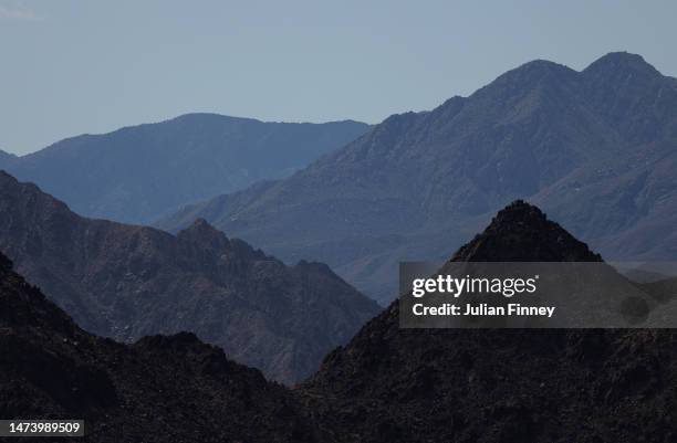 View over the mountains during the BNP Paribas Open on March 16, 2023 in Indian Wells, California.