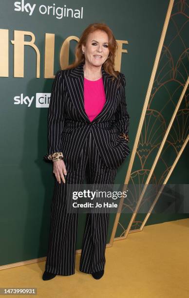 Sarah Ferguson, Duchess of York arrives at the UK premiere of "Marlowe" at Vue West End on March 16, 2023 in London, England.