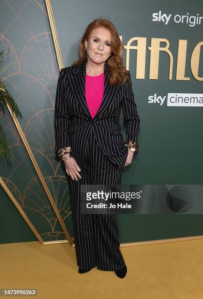 Sarah Ferguson arrives at the UK premiere of "Marlowe" at Vue West End on March 16, 2023 in London, England.