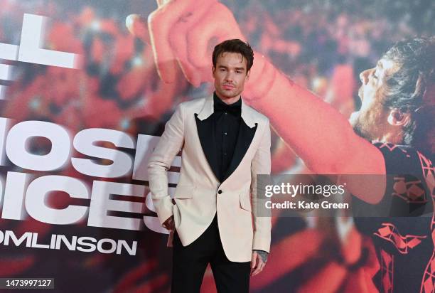 Liam Payne arrives at the "All Of Those Voices" UK Premiere at Cineworld Leicester Square on March 16, 2023 in London, England.