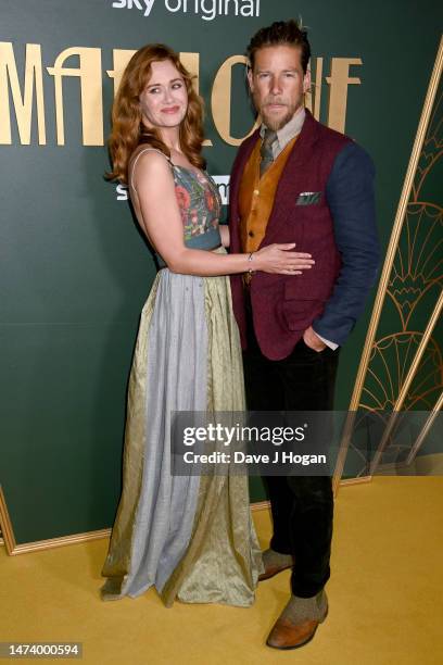 Haley Strode and Jeff Garner arrive at the UK premiere of "Marlowe" at Vue West End on March 16, 2023 in London, England.