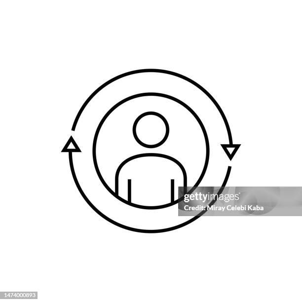 returning visitor line icon - people engagement stock illustrations