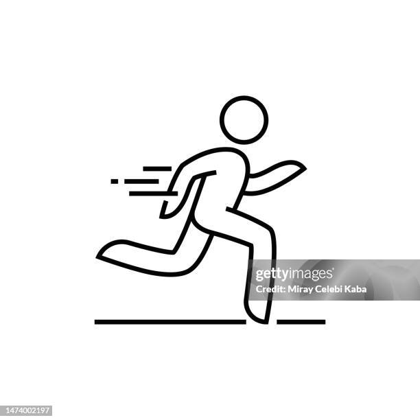 stockillustraties, clipart, cartoons en iconen met running line icon - joggen