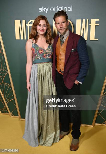 Haley Strode and Jeff Garner arrive at the UK premiere of "Marlowe" at Vue West End on March 16, 2023 in London, England.