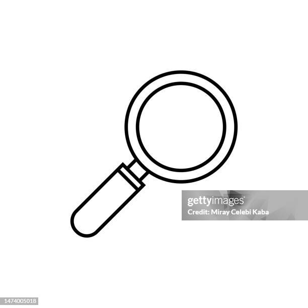 illustrazioni stock, clip art, cartoni animati e icone di tendenza di icona linea lente d'ingrandimento - lente dingrandimento