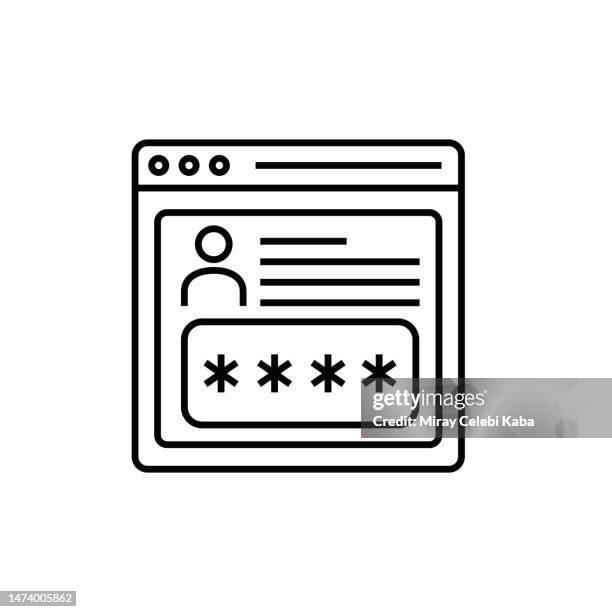 symbol für sichere anmelde- und kennwortzeile - category:pages stock-grafiken, -clipart, -cartoons und -symbole