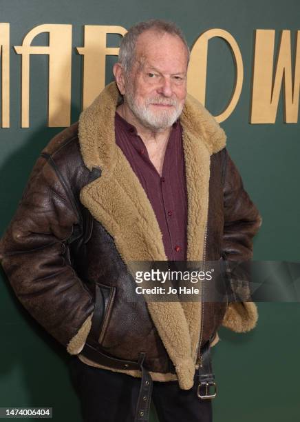 Terry Gilliam arrives at the UK premiere of "Marlowe" at Vue West End on March 16, 2023 in London, England.