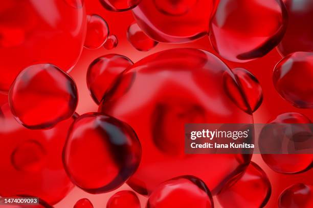 red molecules, drops. 3d bubbles pattern. beauty background. blood cells. medicine and healthcare. - human blood stock pictures, royalty-free photos & images