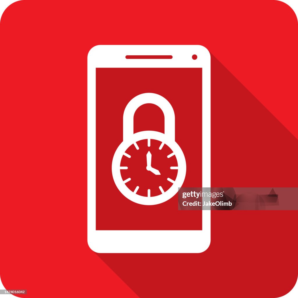 Time Lock Smartphone Icon Silhouette 2