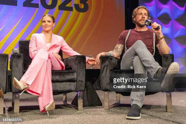 Kristen Bell and Dax Shepard speak onstage at "Building a Brand Through Community" during the 2023 SXSW Conference And Festival at the Austin...