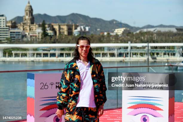 Actor Oscar Jaenada attends the 'Awareness' photocall during the 26th Malaga Film Festival at Muelle Uno on March 16, 2023 in Malaga, Spain.