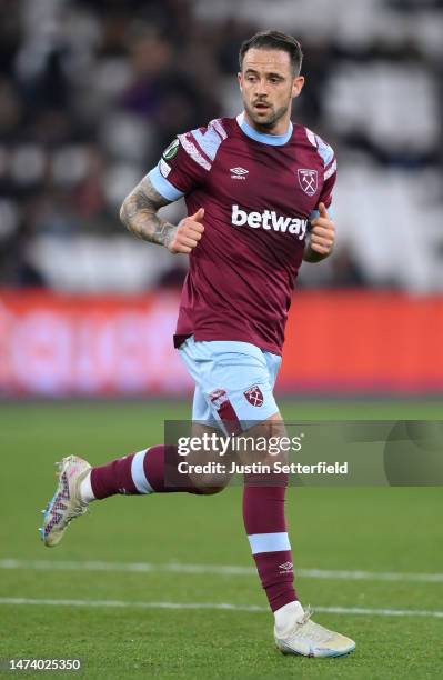 Danny Ings of West Ham United during the UEFA Europa Conference League round of 16 leg two match between West Ham United and AEK Larnaca at London...
