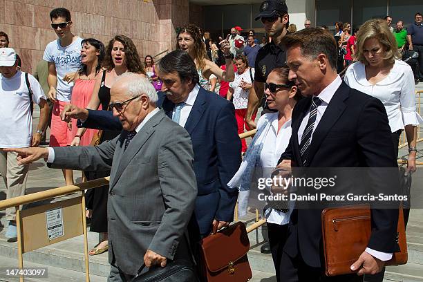 Spanish singer Isabel Pantoja leaves the Malaga court on the second day of the trial for alleged money-laundering and embezzlement on June 29, 2012...