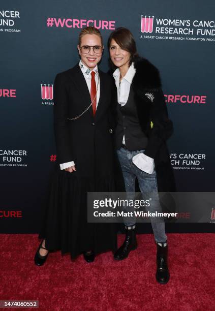 Maria Bello and Dominique Crenn attend The Women's Cancer Research Fund's An Unforgettable Evening Benefit Gala at Beverly Wilshire, A Four Seasons...