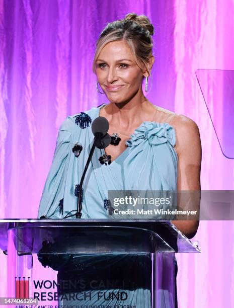 Jamie Tisch speaks onstage during The Women's Cancer Research Fund's An Unforgettable Evening Benefit Gala at Beverly Wilshire, A Four Seasons Hotel...