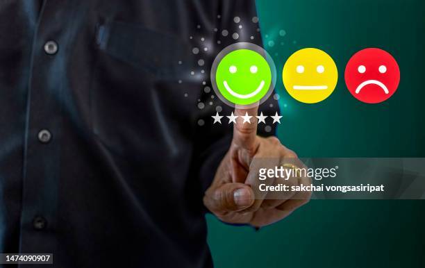 review, rating satisfaction concept, customer experience concept, concept of excellence, five stars, gold stars - first grader bildbanksfoton och bilder