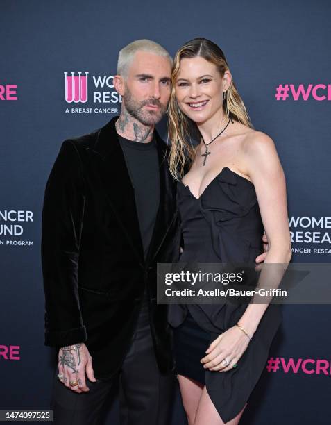 Adam Levine and Behati Prinsloo attend The Women's Cancer Research Fund's An Unforgettable Evening Benefit Gala 2023 at Beverly Wilshire, A Four...