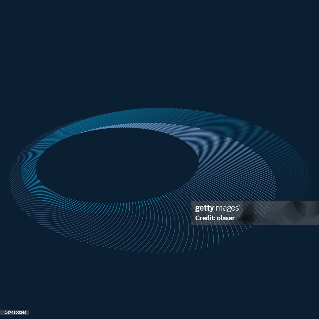 Elliptic Blue Spiral Lines Patterns In Perspective High-Res Vector ...