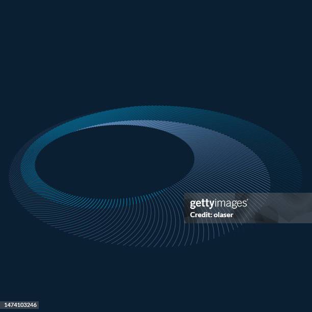 elliptic blue spiral lines patterns, in perspective - spiral logo stock illustrations