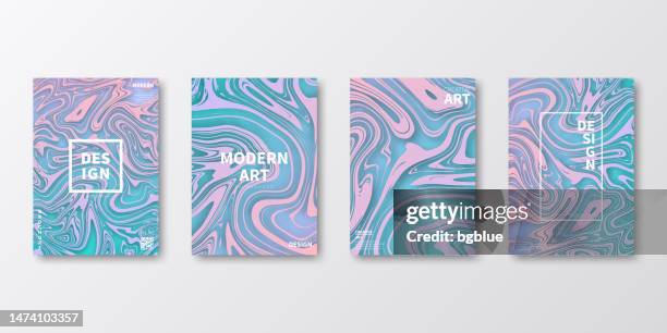 brochure template layout, green cover design, business annual report, flyer, magazine - lavender stock illustrations