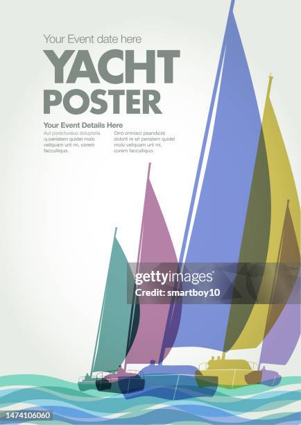 sailing boats or yachts - championship banner stock illustrations