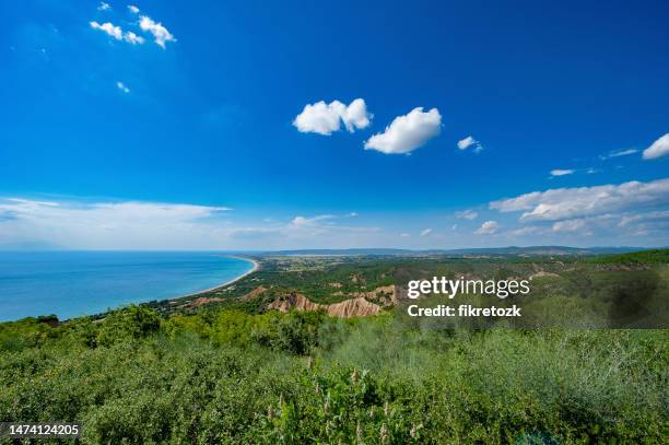 anzac cove over ariburnu cliffs - anzac cove imagens e fotografias de stock