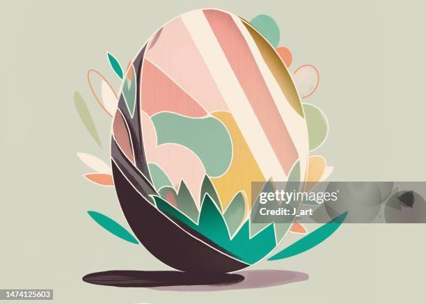 colourful flat illustration of easter egg - egg icon stock pictures, royalty-free photos & images