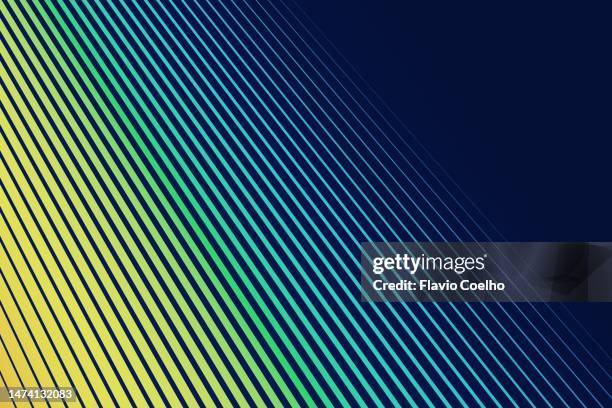 slanted lines progression from yellow to blue - rhythm stock-fotos und bilder