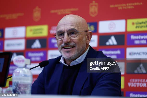 Luis de la Fuente, head coach of Spain, attends during his press conference celebrated at Ciudad del Futbol on March 17 in Las Rozas, Madrid, Spain.