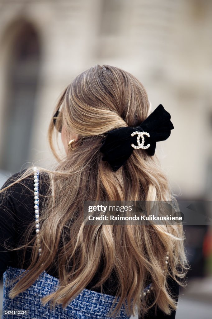 Street Style - Paris Fashion Week - Womenswear Fall Winter 2023 2024 : Day Nine