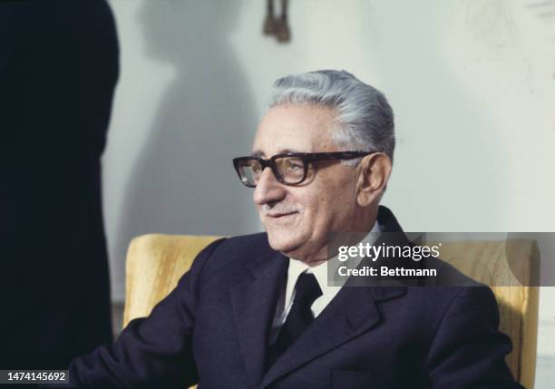 Italian President Giovanni Leone pictured during a visit to the White House in Washington on September 25th, 1974.