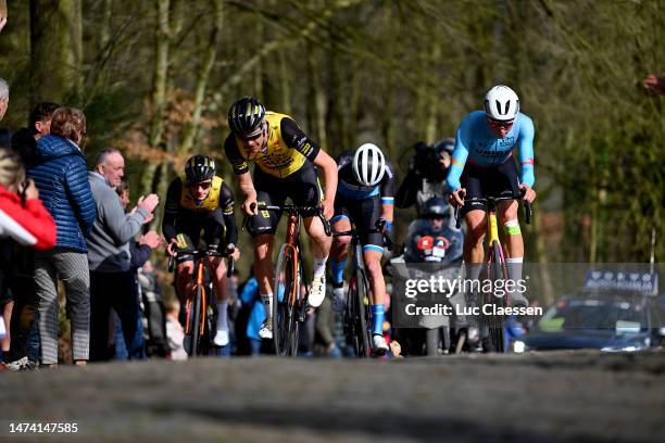 Andreas Goeman of Belgium and Team Tarteletto - Isorex and Tomáš Kopecký of Czech Republic and TDT-Unibet Cycling Team compete in the breakaway...