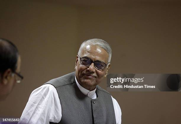 Senior BJP Leader Yashwant Sinha attends the lecture on the topic 'Challenge of Improving Present Economic Conditions' at the Maharashtra Chambers of...