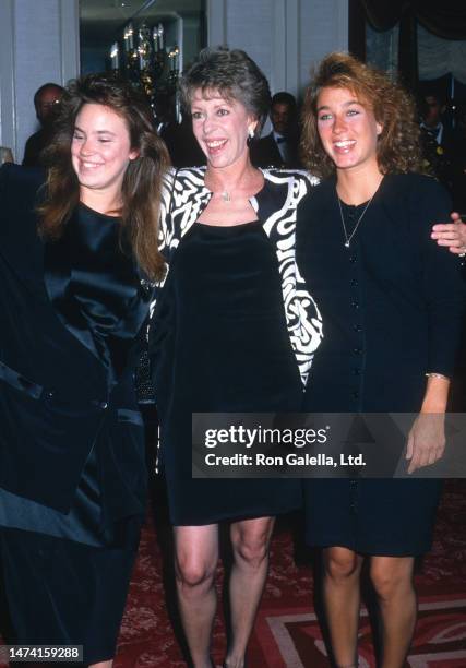 From left, actor Jody Hamilton, her mother, actress & comedian Carol Burnett, and sister, singer & dancer Erin Hamilton, attend the opening of the...