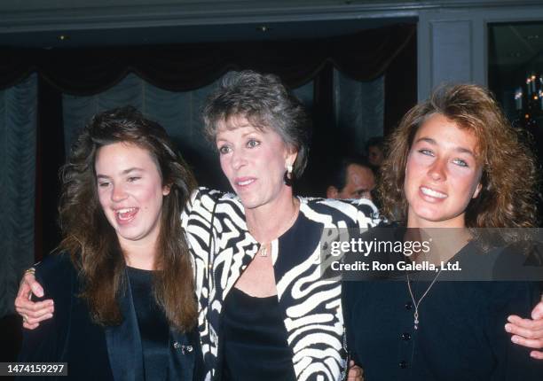 From left, actor Jody Hamilton, her mother, actress & comedian Carol Burnett, and sister, singer & dancer Erin Hamilton, attend the opening of the...